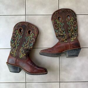 Twisted X Women’s Brown Leather Embroidered Western Cowboy Boots